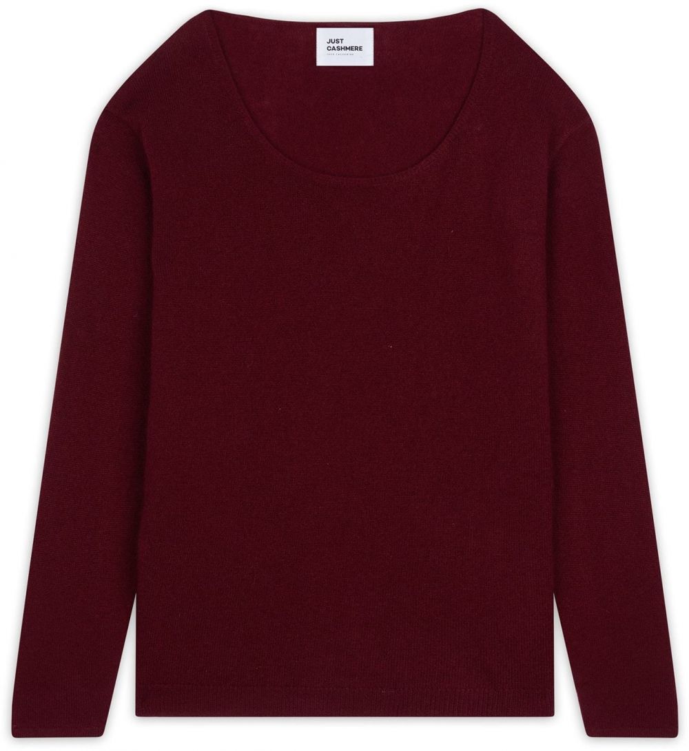 JUST CASHMERE Sveter 'Fiona'  bordová