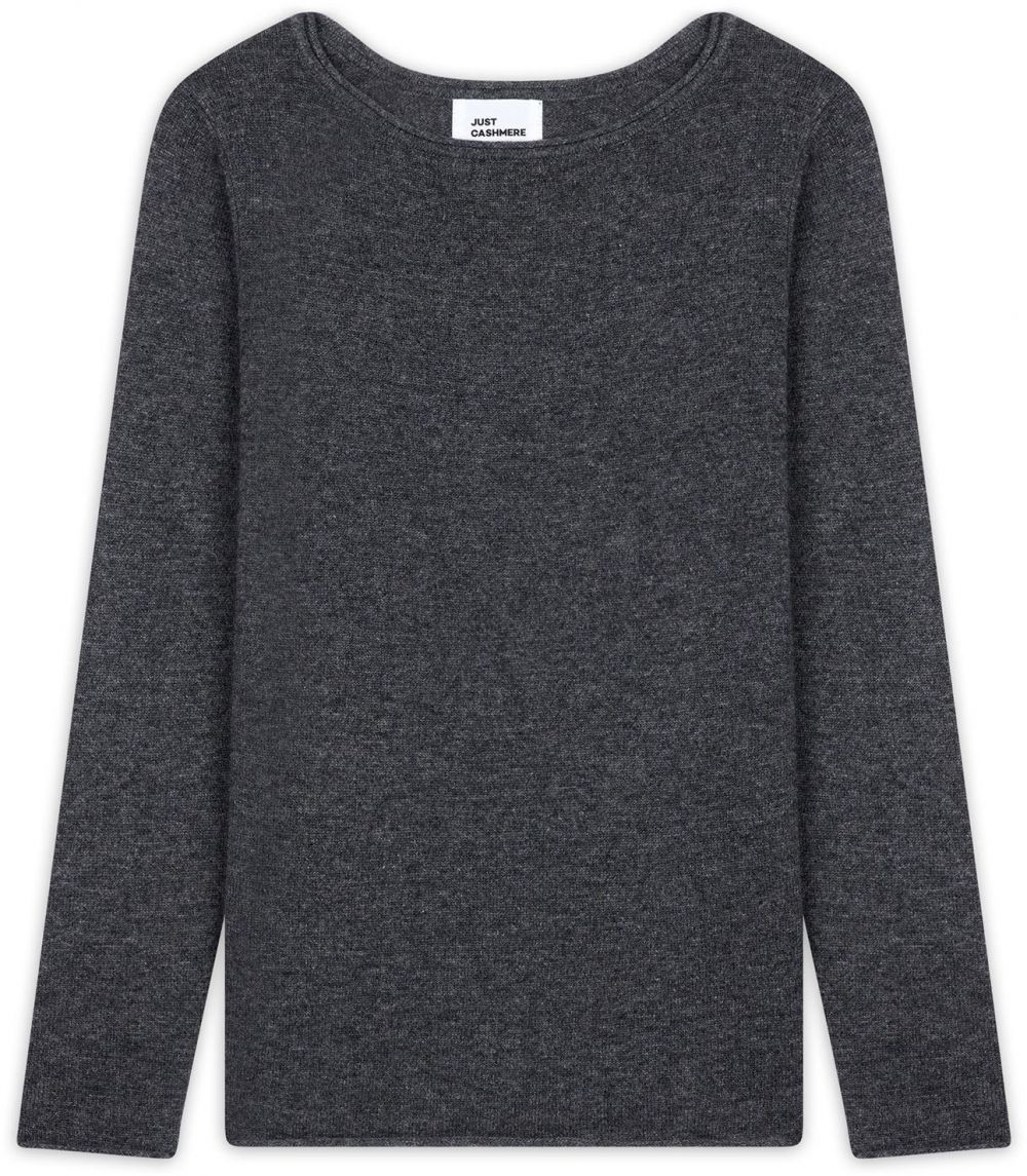 JUST CASHMERE Sveter 'Grace'  sivá melírovaná