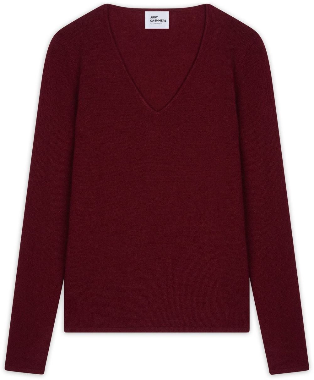 JUST CASHMERE Sveter 'Joan'  bordová
