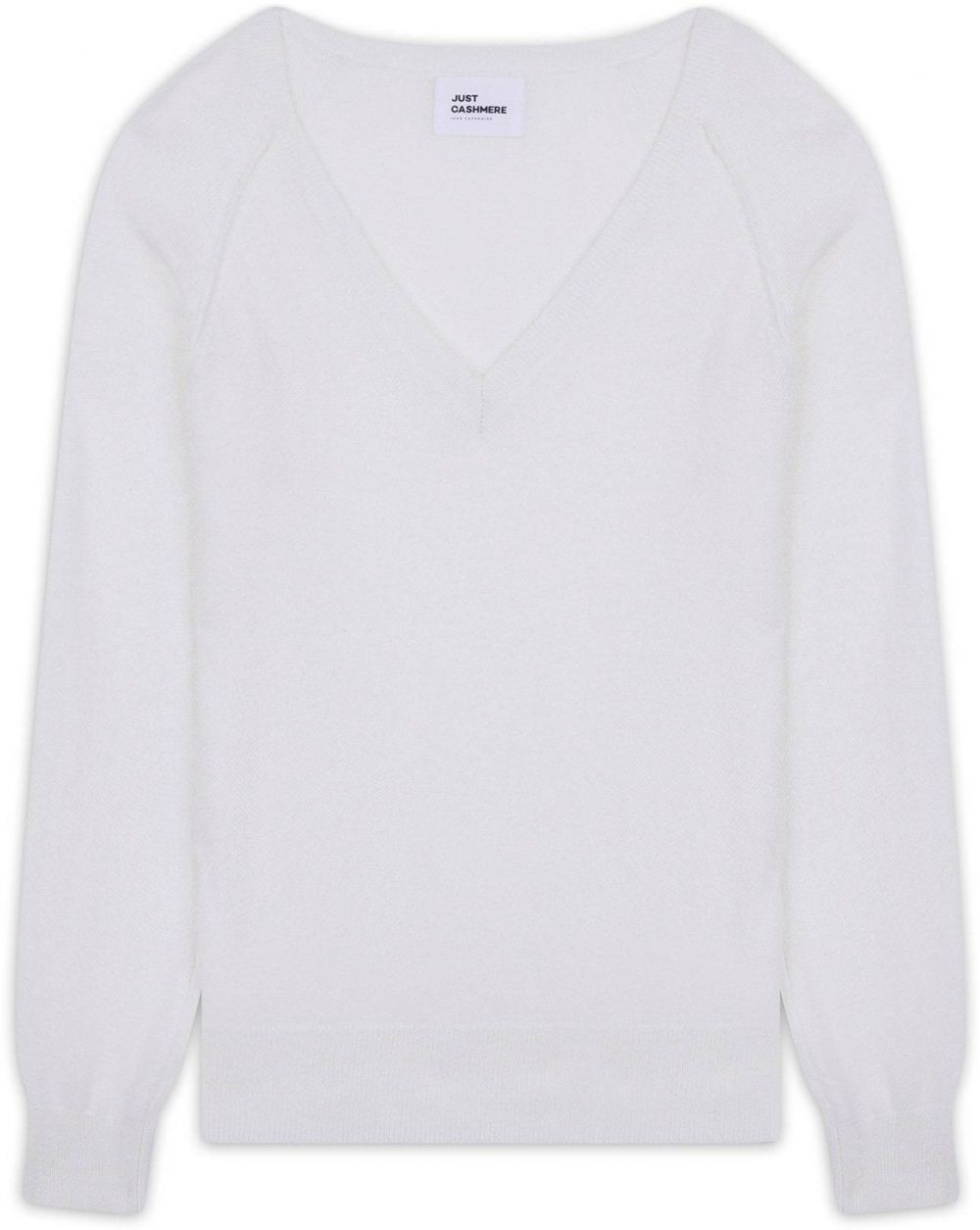 JUST CASHMERE Sveter 'Phoebe'  šedobiela