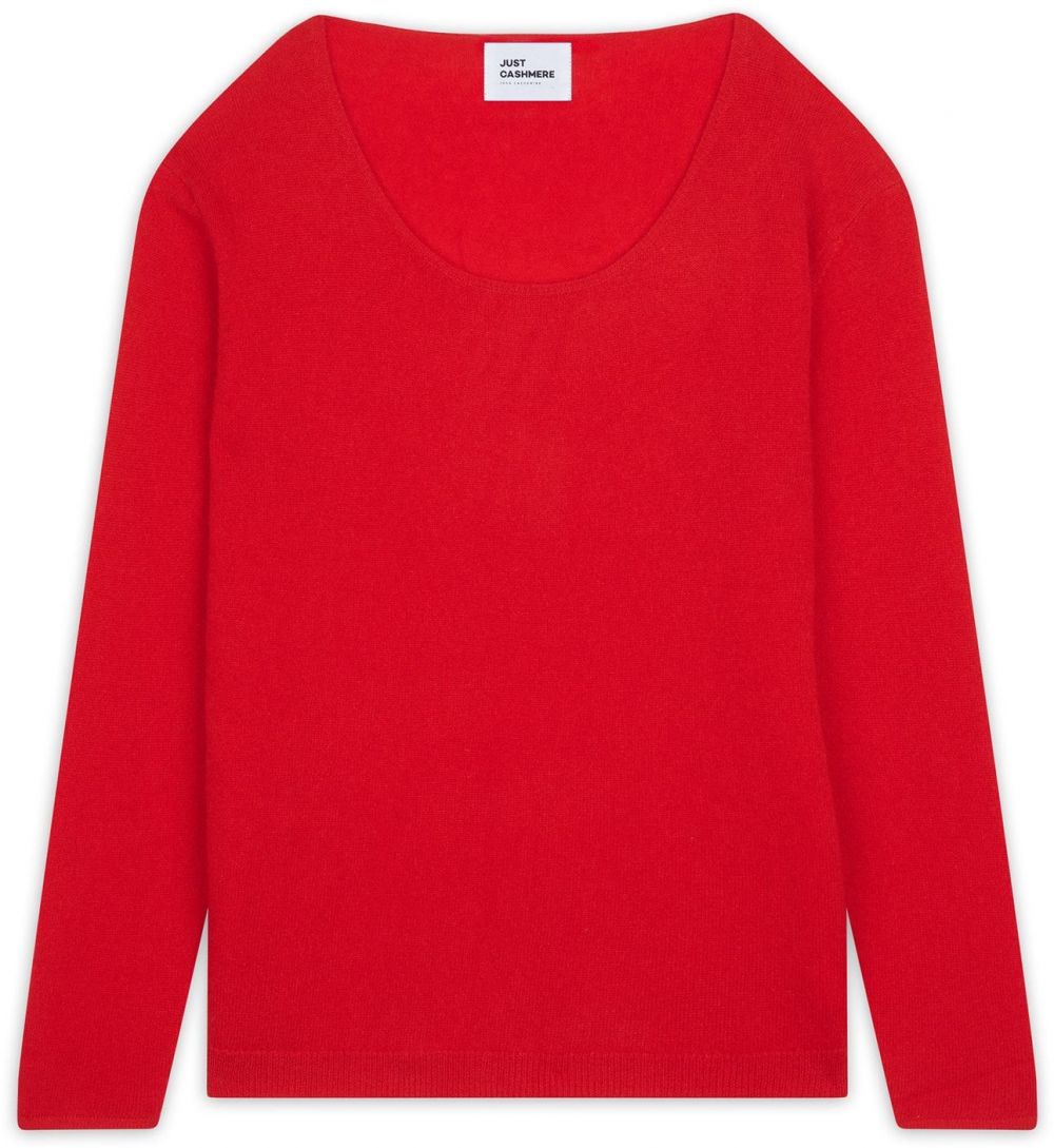 JUST CASHMERE Sveter 'Fiona'  červená