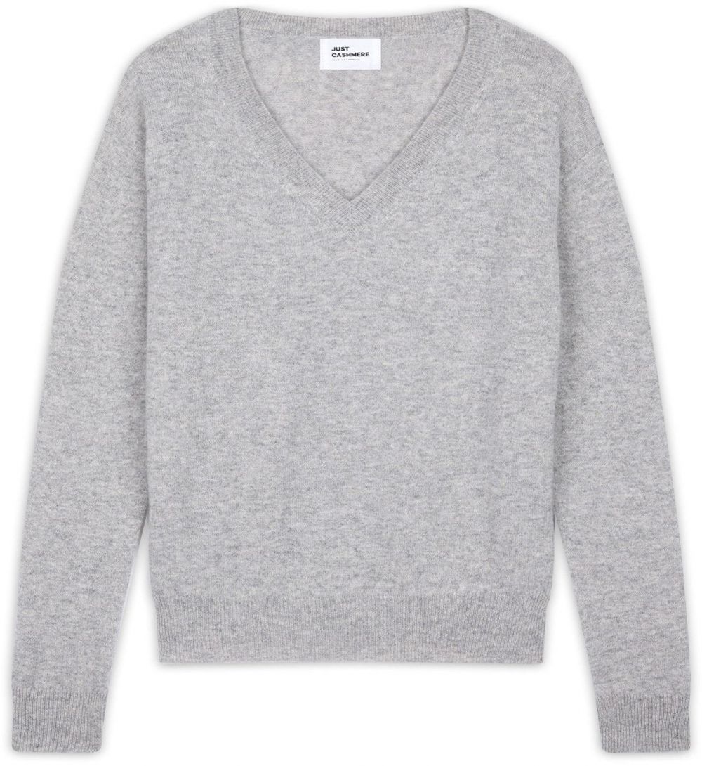 JUST CASHMERE Sveter 'Nora'  sivá melírovaná