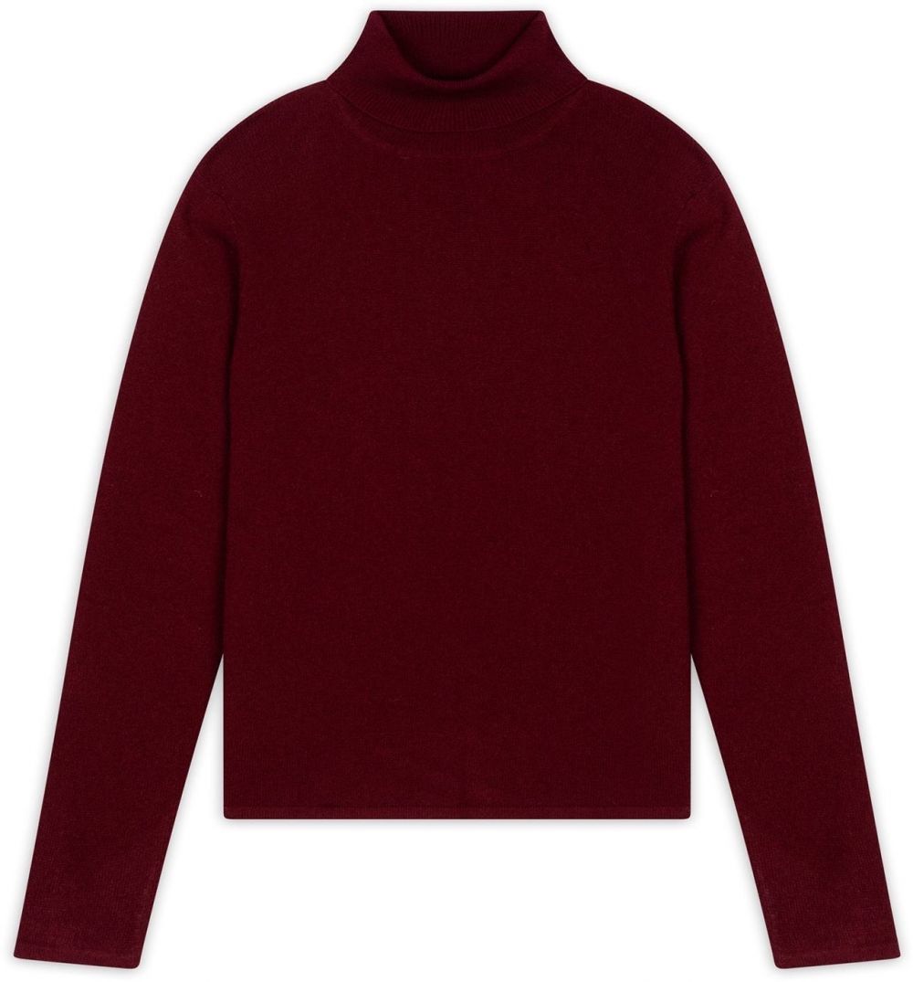 JUST CASHMERE Sveter 'Ava'  vínovo červená