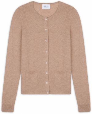 JUST CASHMERE Kardigán 'Katharine'  mokka