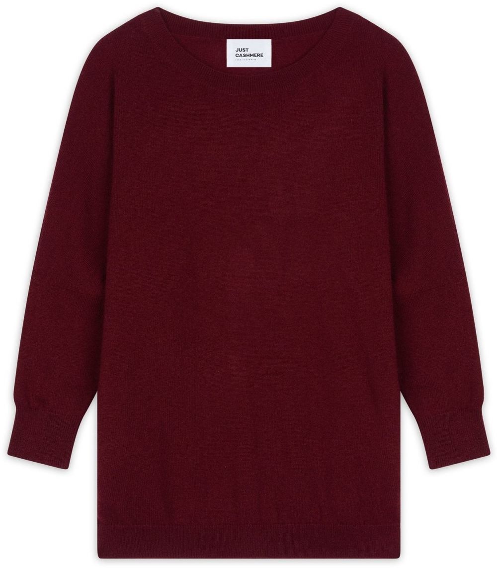 JUST CASHMERE Sveter 'Rebecca'  bordová