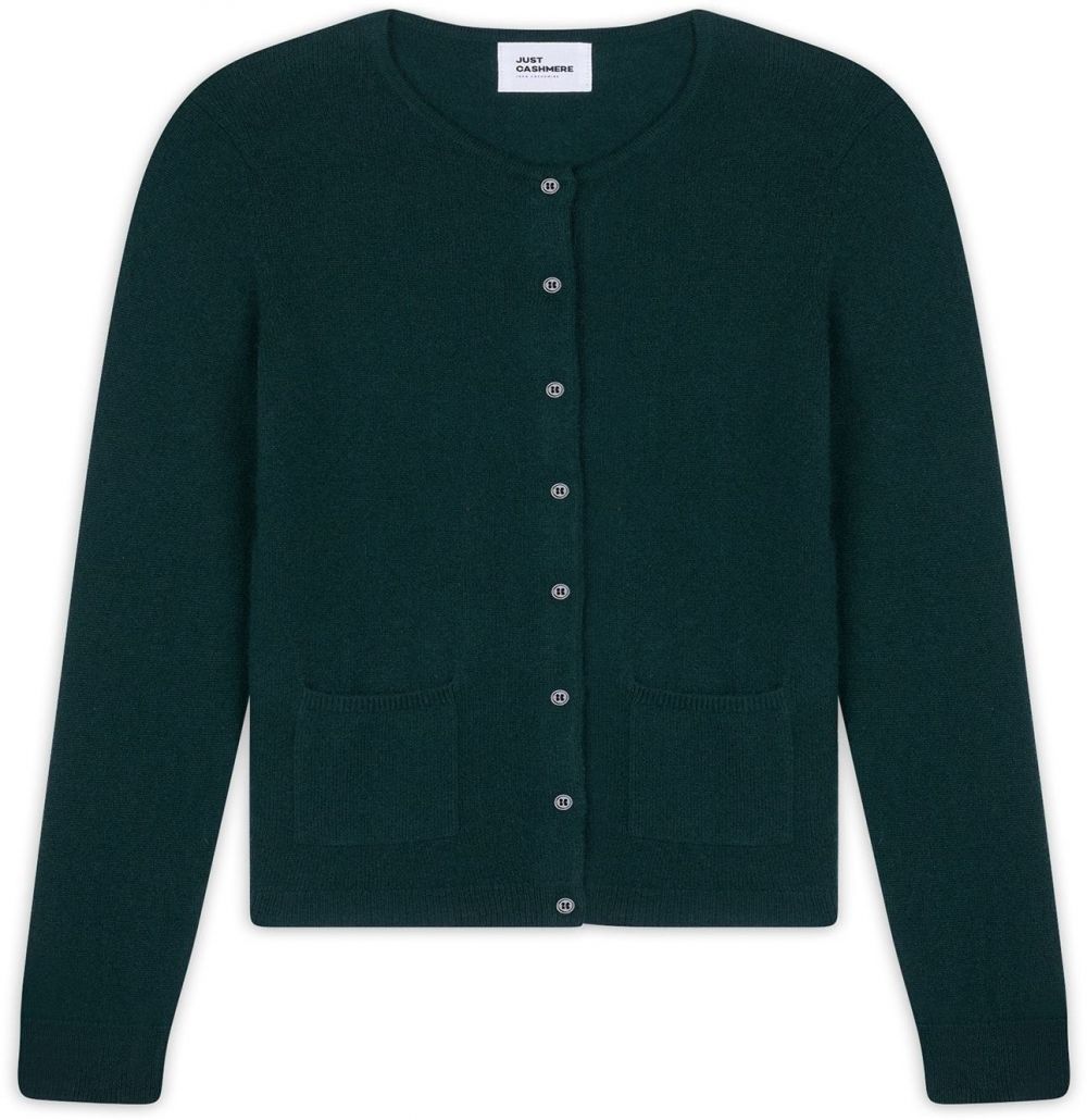 JUST CASHMERE Kardigán 'Katharine'  jedľová