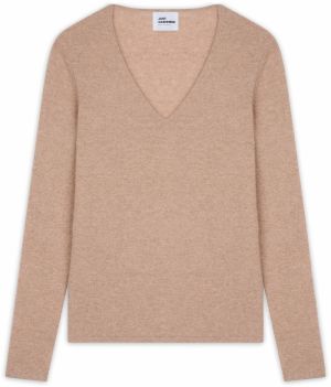 JUST CASHMERE Sveter 'Joan'  mokka