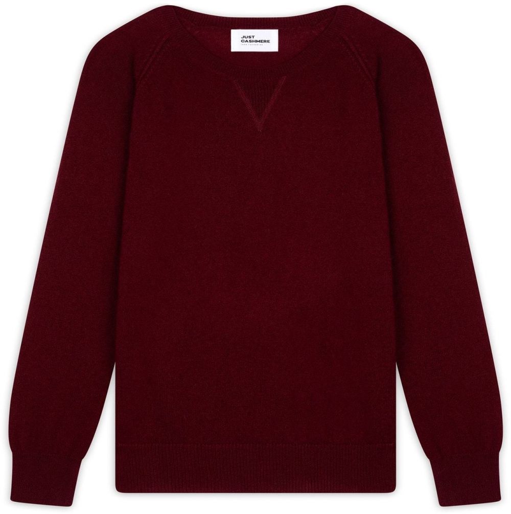 JUST CASHMERE Sveter 'Helen'  vínovo červená