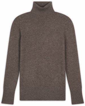 JUST CASHMERE Sveter 'Lexie'  hnedá melírovaná