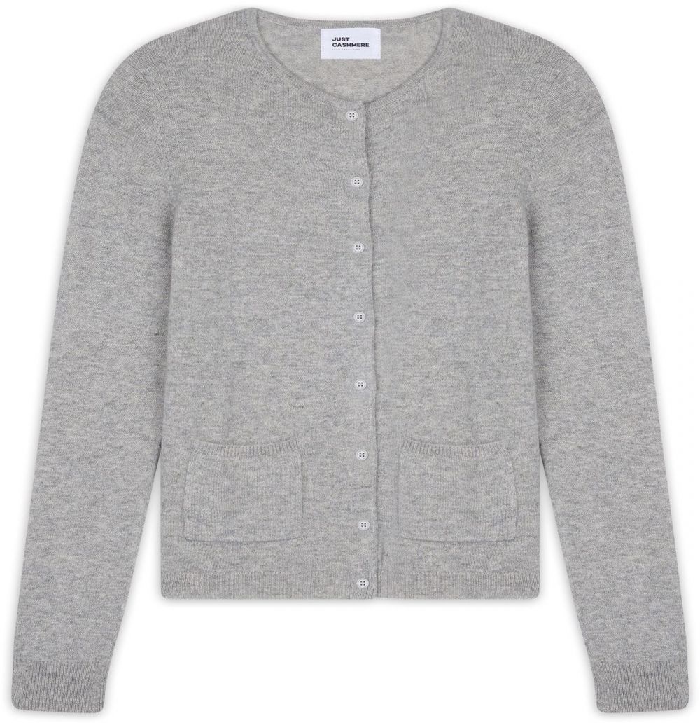JUST CASHMERE Kardigán 'KATHARINE'  sivá melírovaná