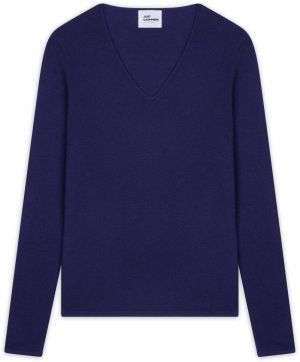 JUST CASHMERE Sveter 'Joan'  purpurová