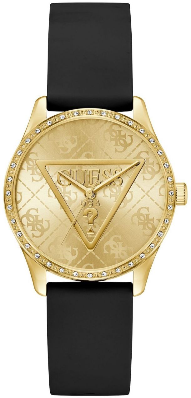 GUESS Analógové hodinky 'Roxy'  zlatá / čierna