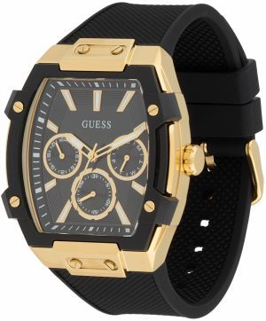 GUESS Analógové hodinky 'Phoenix'  zlatá / svetlosivá / čierna