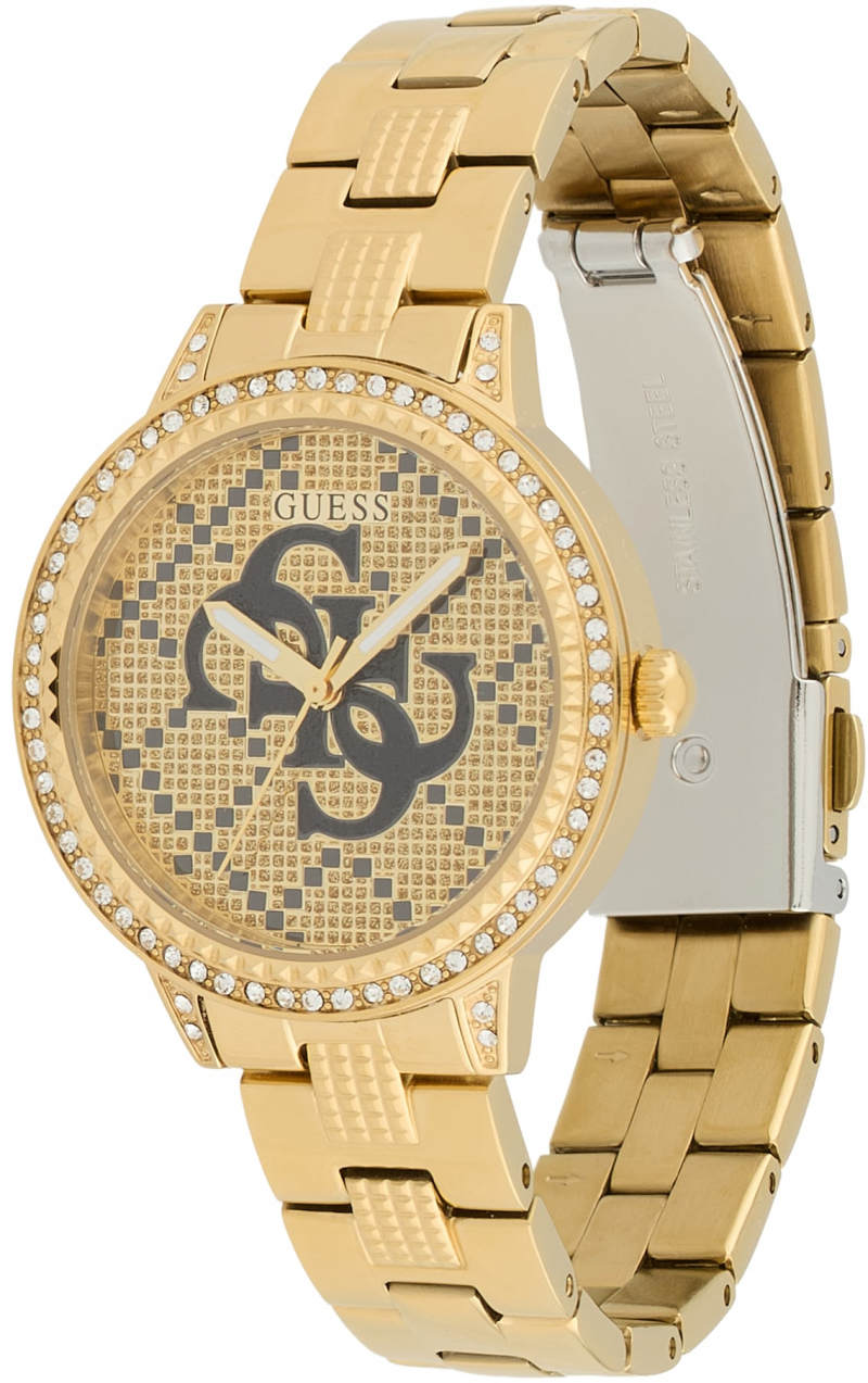 GUESS Analógové hodinky  zlatá / čierna