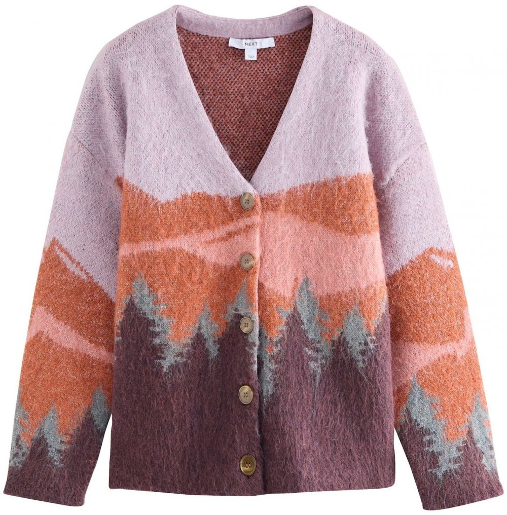 Next Kardigán  sivá / oranžová / staroružová