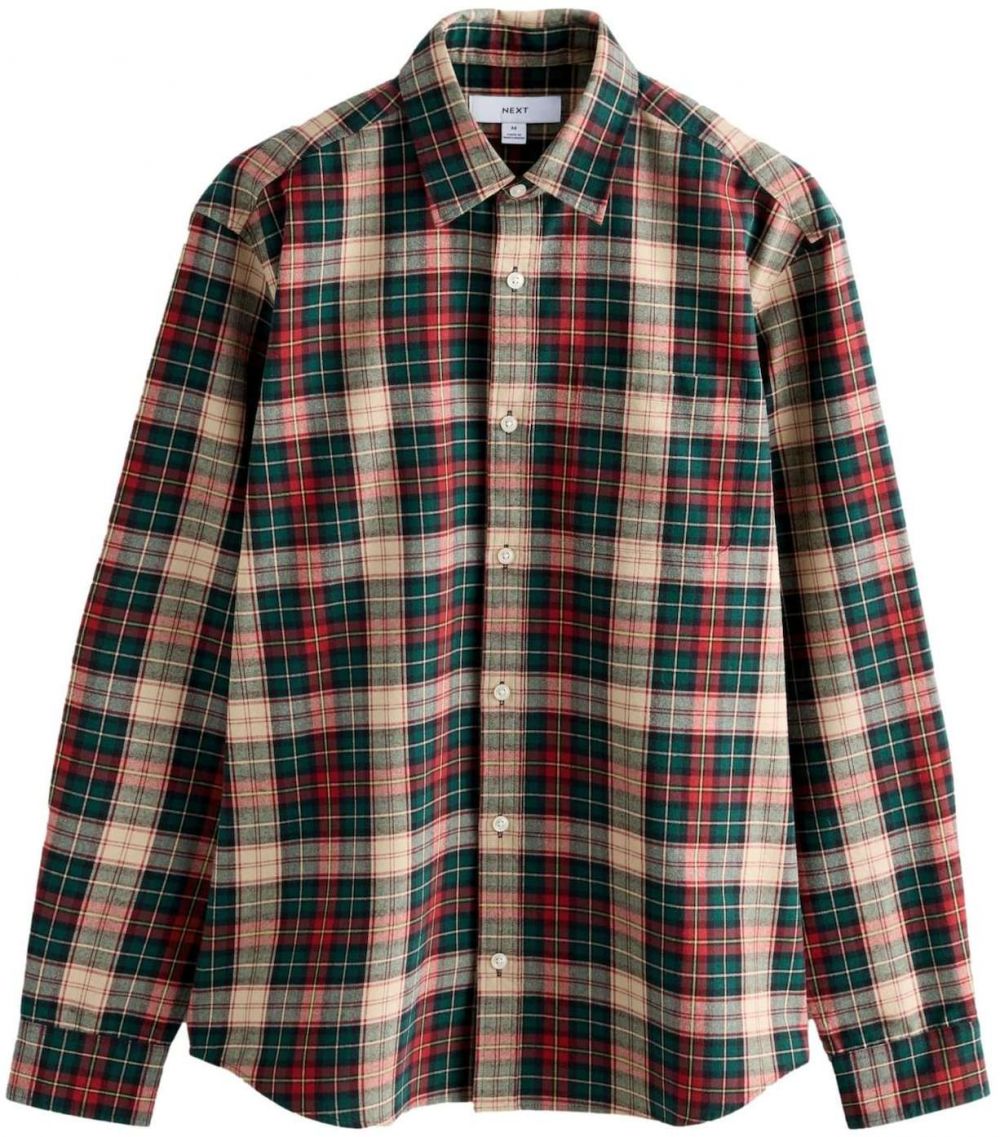 Next Košeľa  béžová / svetložltá / jedľová / červená