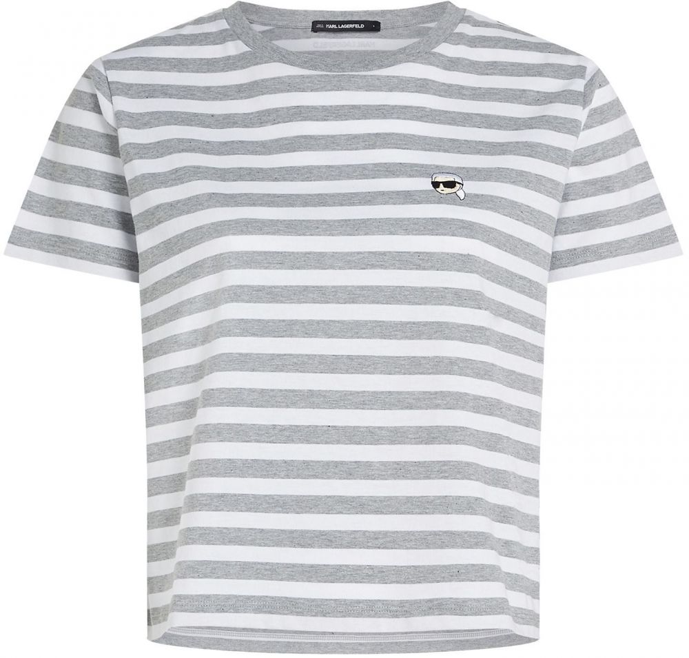 Karl Lagerfeld Tričko  sivá / biela