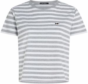 Karl Lagerfeld Tričko  sivá / biela