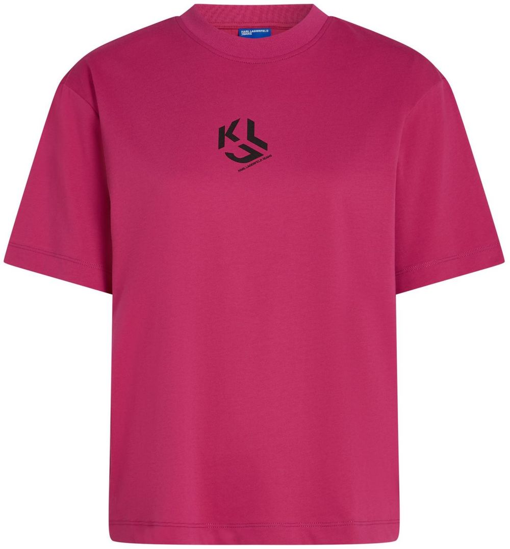 KARL LAGERFELD JEANS Tričko  farba lesného ovocia / čierna