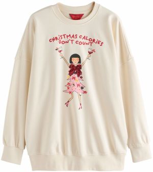 Next Mikina 'Calories Dont Count'  nebielená / zmiešané farby