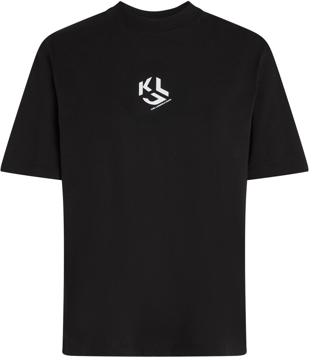 KARL LAGERFELD JEANS Tričko 'Monogram'  čierna / biela