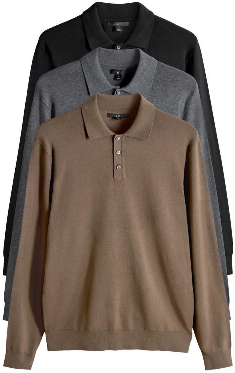 The Set Sveter  hnedá / sivá / čierna