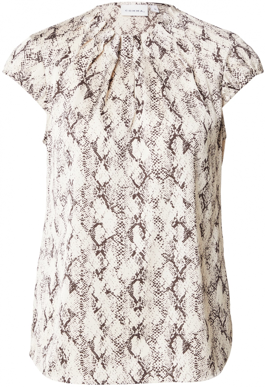 COMMA Blúzka  tmavohnedá / svetlosivá