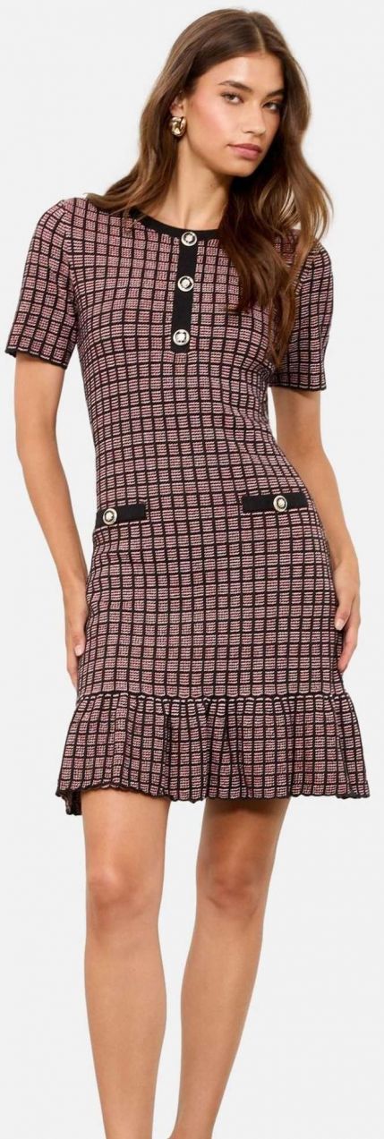 Lipsy Šaty  ružová / čierna