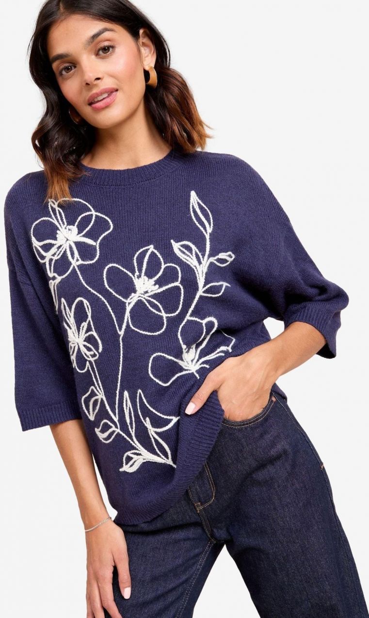 Friends Like These Sveter  námornícka modrá / biela