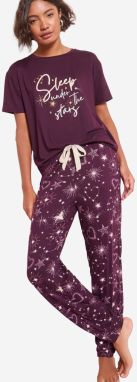 Friends Like These Pyžamo 'Sleep Under The Stars'  svetložltá / burgundská / biela