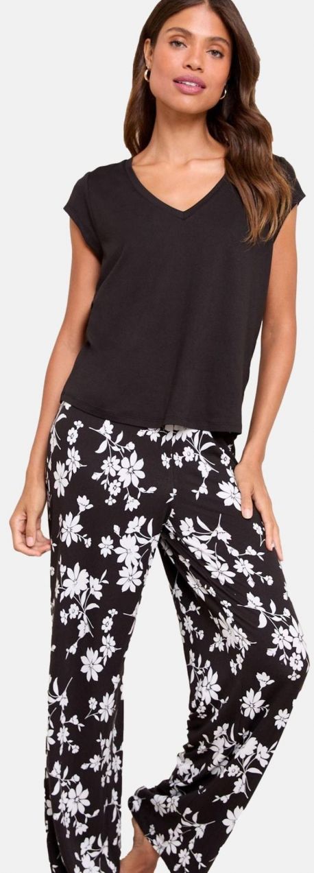 Lipsy Pyžamo  čierna / biela