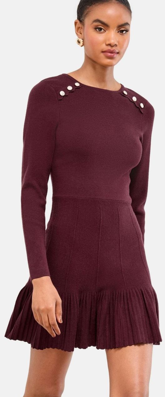 Lipsy Pletené šaty  burgundská