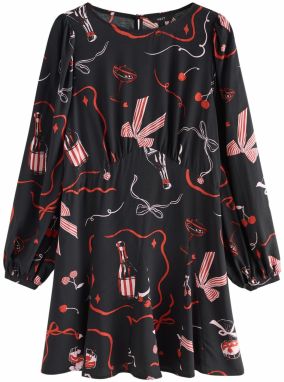 Next Šaty  ružová / červená / čierna