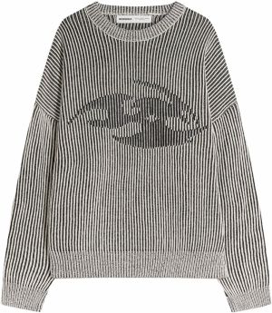 Bershka Sveter  sivá / čierna