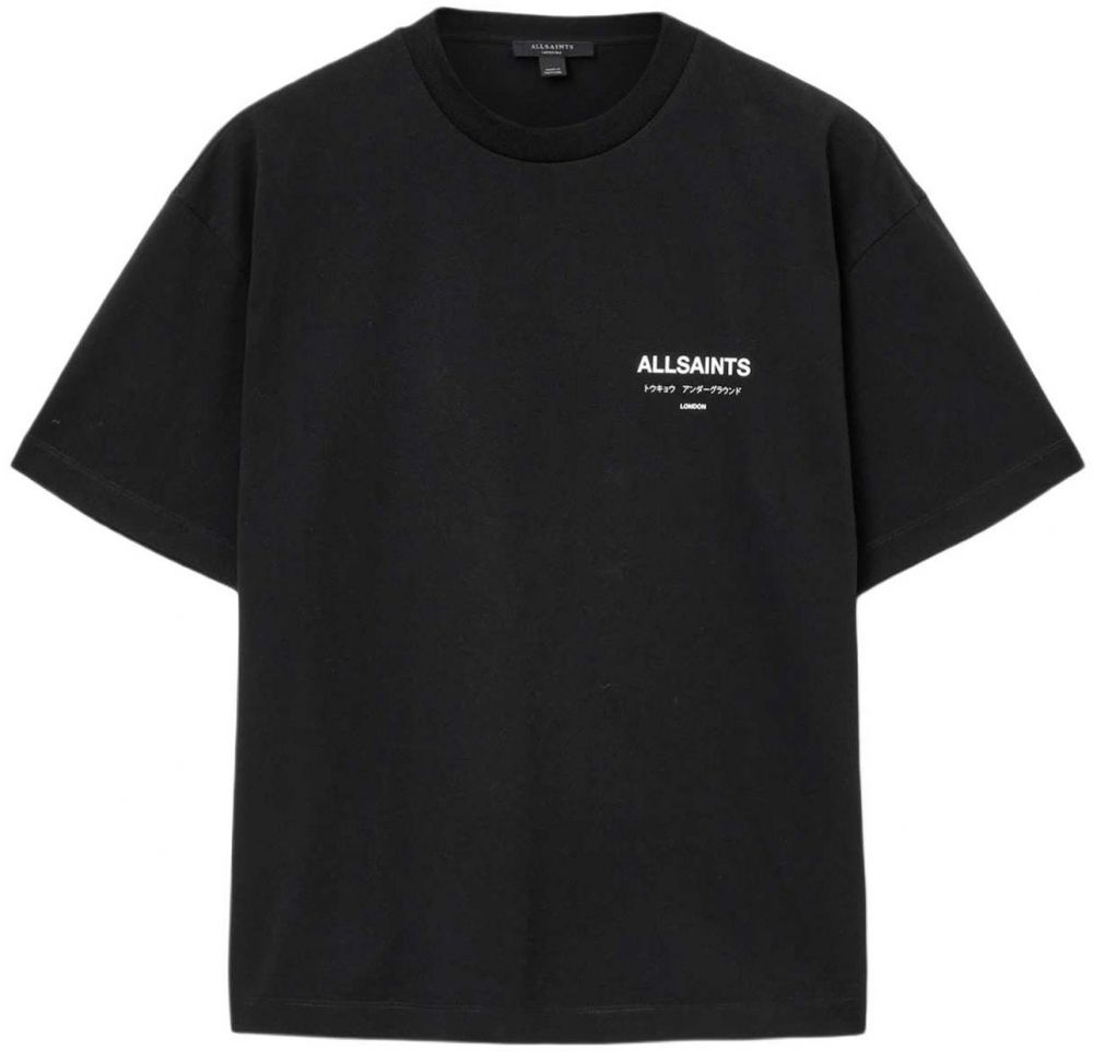 AllSaints Tričko 'UNDERGROUND ETTA'  čierna / biela