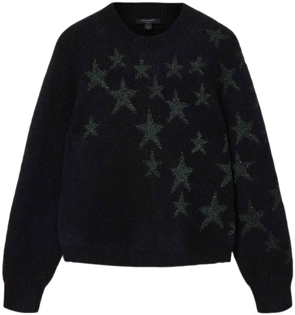 AllSaints Sveter 'Cosmos'  tmavozelená / čierna