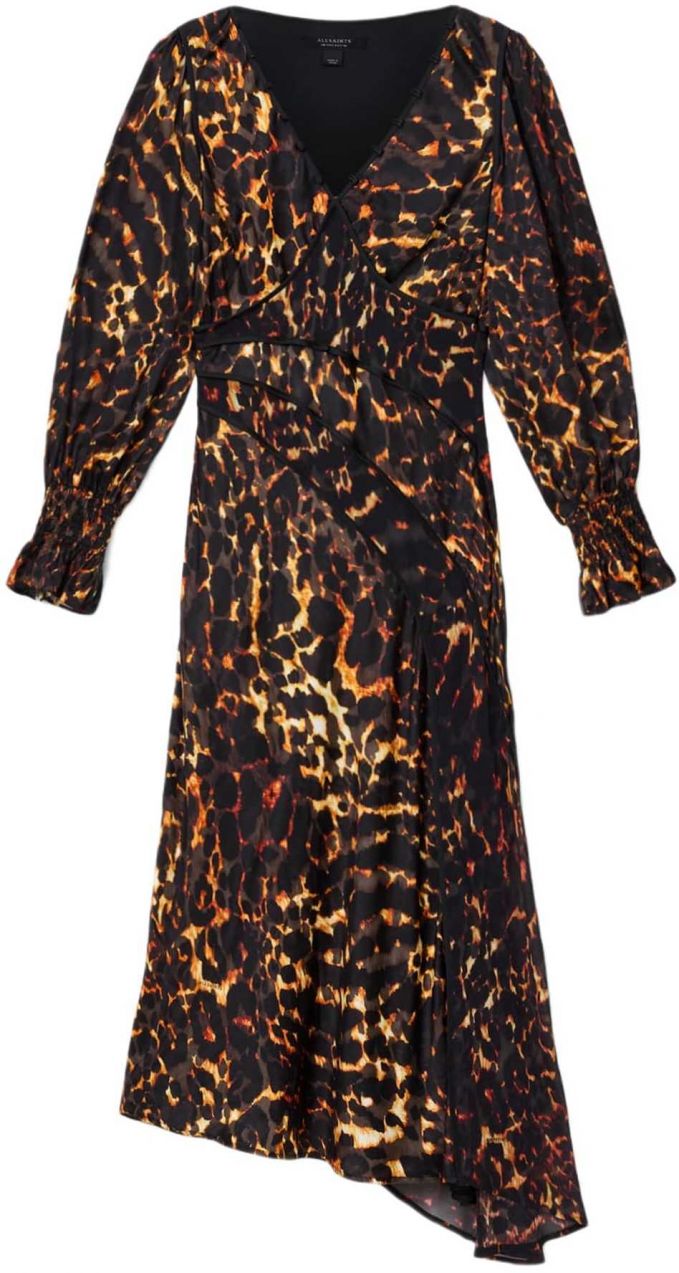 AllSaints Šaty 'DANNIE'  hnedá / pueblo / tmavohnedá / čierna