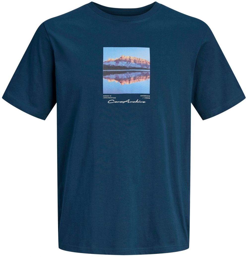 Jack & Jones Plus Tričko 'JCOPOINT'  tmavobéžová / námornícka modrá / svetlomodrá / biela