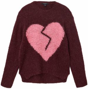 AllSaints Sveter 'LUVHEART'  svetloružová / merlotová