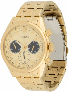 GUESS Analógové hodinky  zlatá / čierna