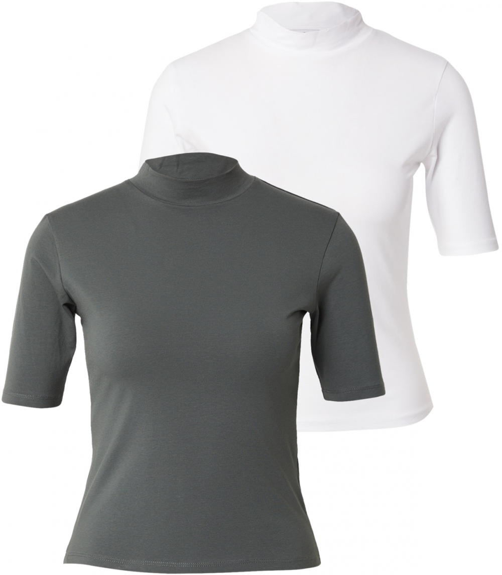 ABOUT YOU Tričko 'Lenni'  tmavozelená / biela