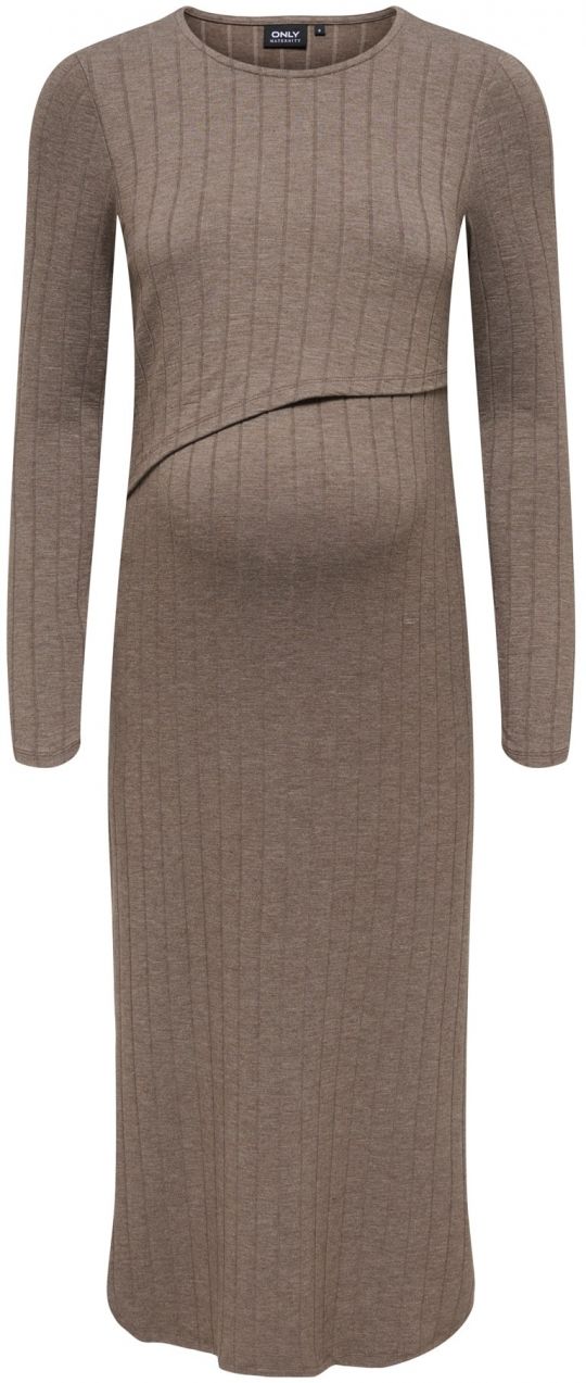 Only Maternity Šaty 'OLMDANDRA'  čokoládová