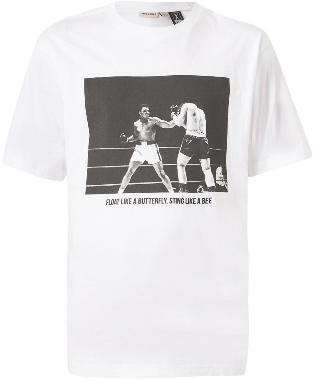 Only & Sons Tričko 'ONSMUHAMMAD ALI'  antracitová / biela