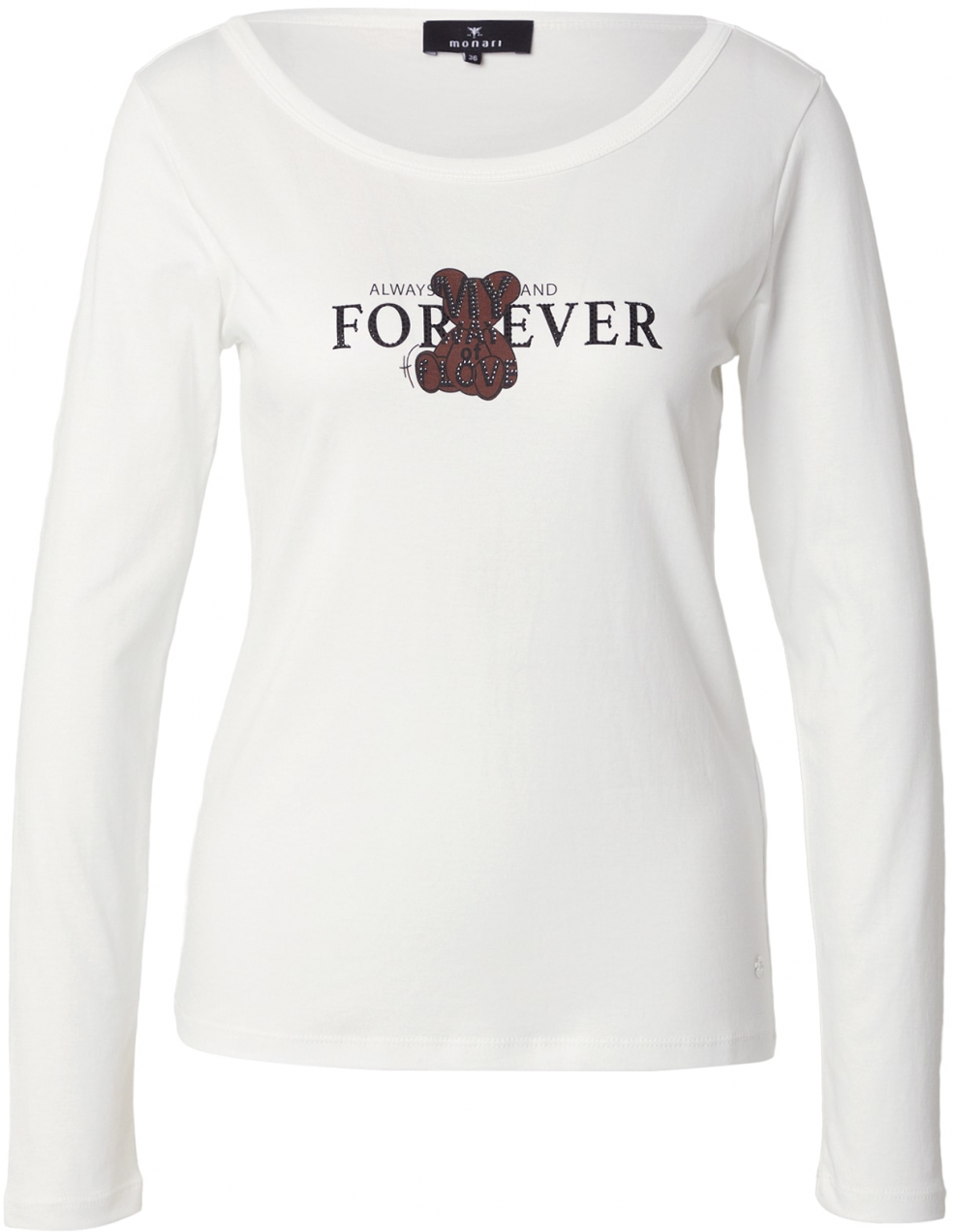 monari Tričko  tmavohnedá / čierna / biela