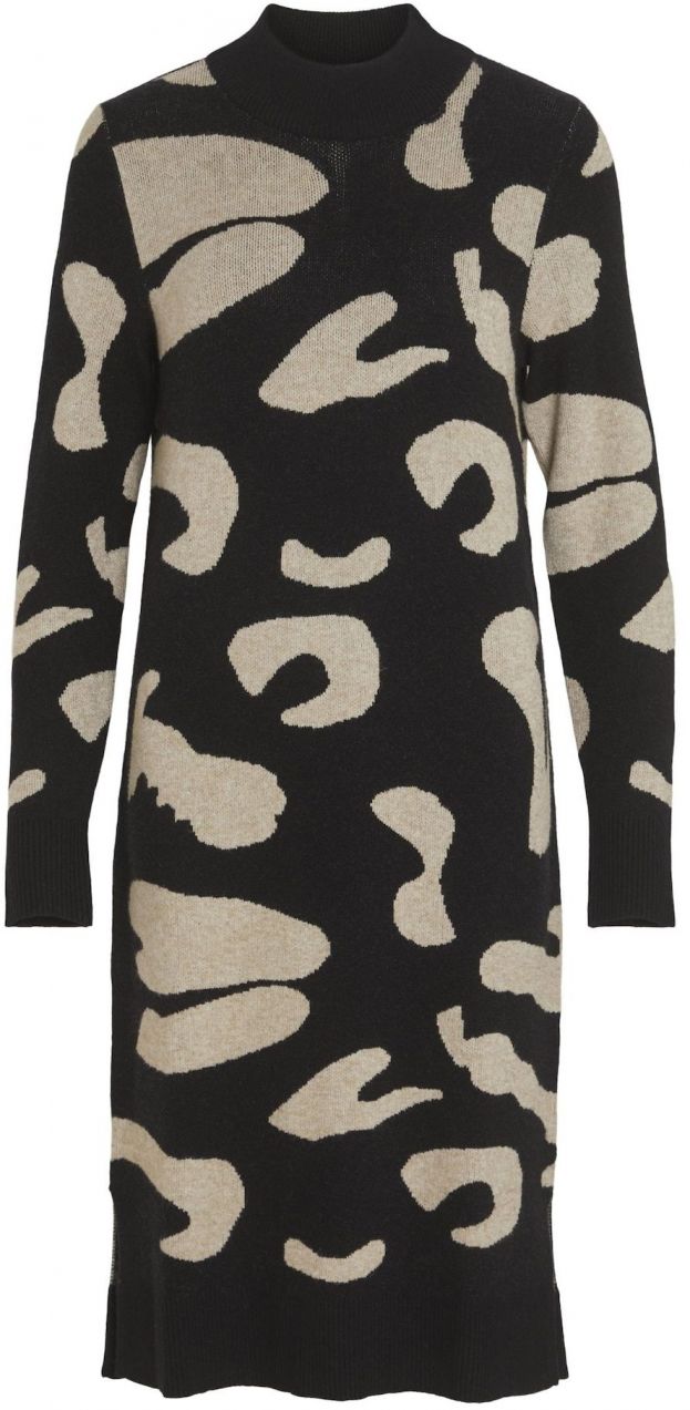 VILA Pletené šaty 'VIRil'  telová / čierna