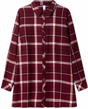 SHEEGO Blúzka  sivá / vínovo červená