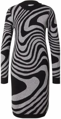 OBJECT Pletené šaty 'RAY'  svetlosivá / čierna