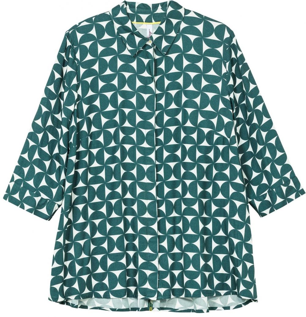 SHEEGO Blúzka  tmavozelená / biela