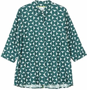 SHEEGO Blúzka  tmavozelená / biela