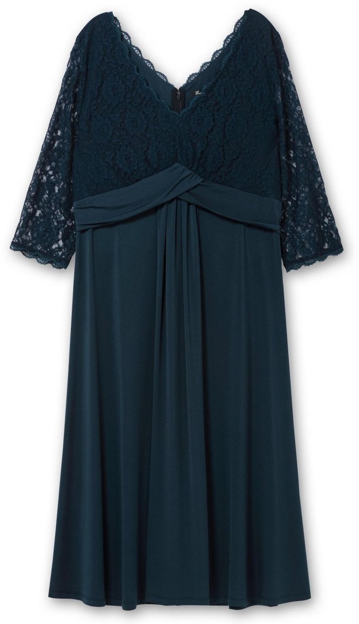 SHEEGO Večerné šaty  modrozelená